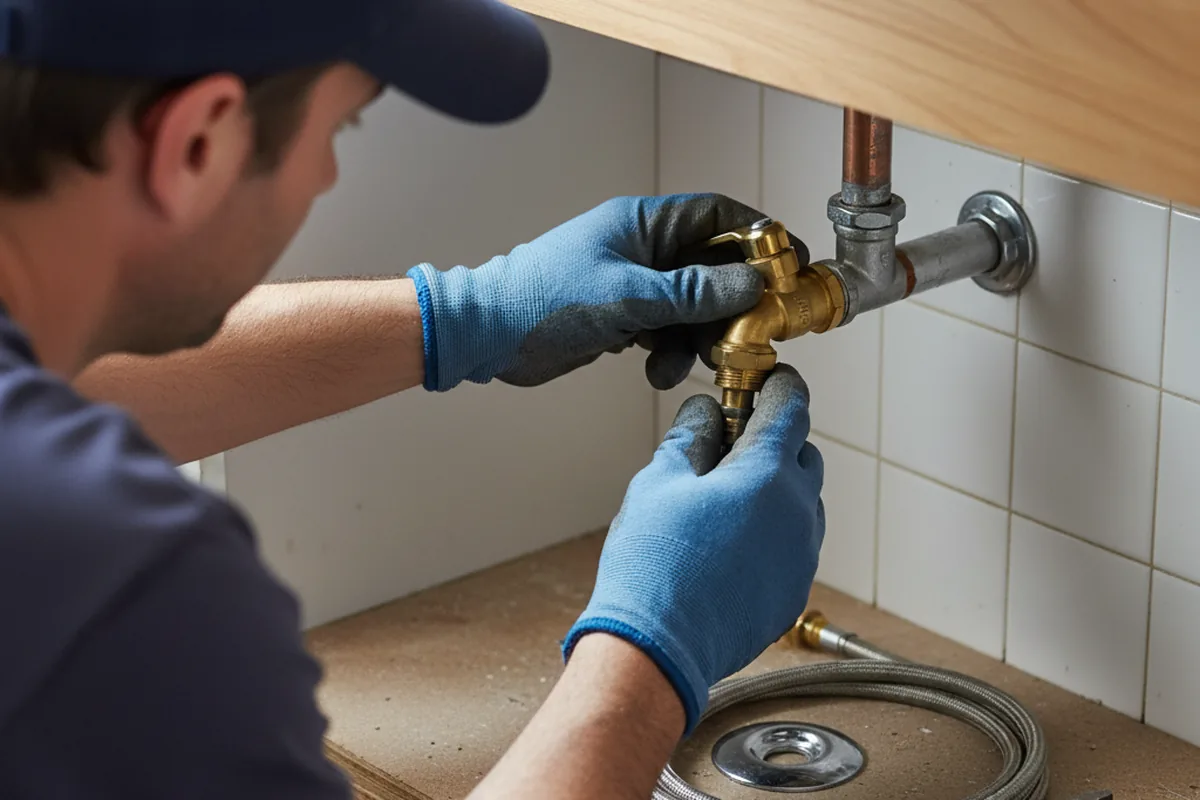 Shutoff valve and fitting work during Burst Pipe Repair in Groveland